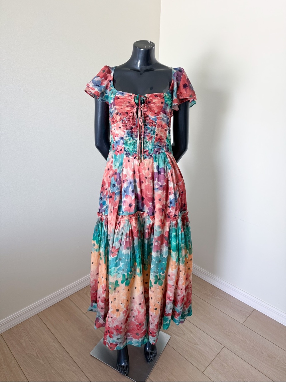 NWT Free People Sunshine Maxi Dress in Soft Tropic Combo Size Large MSRP $298 - Picture 3 of 12